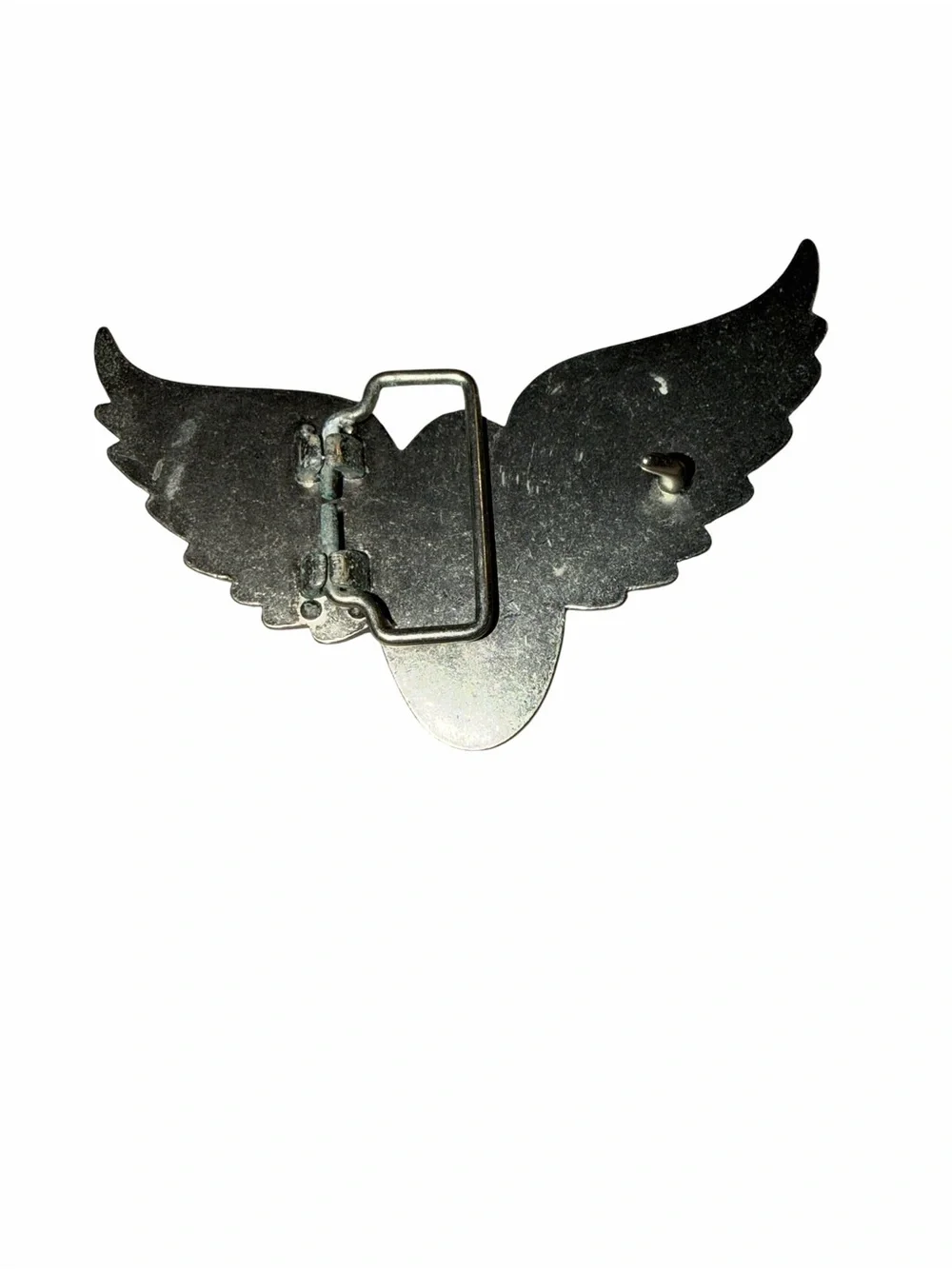 Men's Black Winged Wheel Metal Belt Buckle